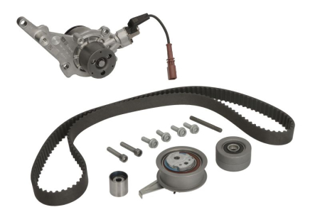 Distributie - Set distributie potrivit AUDI A3, A4 ALLROAD B9, A4 B9, A5, A6 ALLROAD C8, A6 C8, A7, Q2, Q3, Q5; CUPRA FORMENTOR 2.0D/2.0DH dupa 2014 (curea + intinzator + pompa apa)