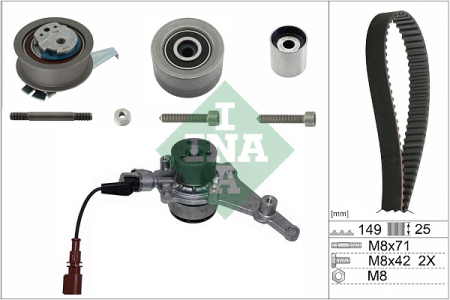 Set distributie potrivit AUDI A3, A4 ALLROAD B9, A4 B9, A5, A6 ALLROAD C8, A6 C8, A7, Q2, Q3, Q5; CUPRA FORMENTOR; SEAT ATECA, LEON 2.0D/2.0DH dupa 2014 (curea + intinzator + pompa apa) [1]
