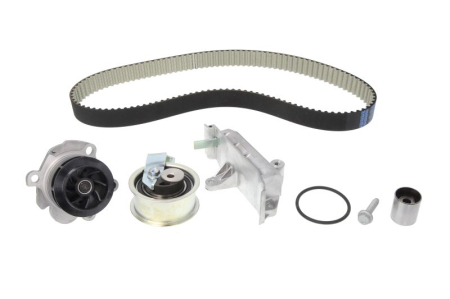 Distributie - Set distributie potrivit AUDI A3, A4 B5, A4 B6, A4 B7, A6 C5; FORD GALAXY I, GALAXY MK I; SEAT ALHAMBRA, LEON, TOLEDO II 1.2D-2.7D 1995-2010 (curea + intinzator + pompa apa)