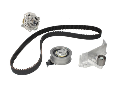 Distributie - Set distributie potrivit AUDI A3, A4 B5, A4 B6, A4 B7, A6 C5; SEAT EXEO, EXEO ST; SKODA SUPERB I; VW PASSAT B5.5 1.8 1995-2010 (curea + intinzator + pompa apa)