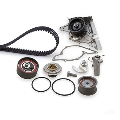 Distributie - Set distributie potrivit AUDI A3, A4 B5, A4 B6, A6 C4, A6 C5, A8 D2; SKODA SUPERB I; VW PASSAT B5, PASSAT B5.5 1.8/2.4/2.8 1995-2008 (curea + intinzator + pompa apa)