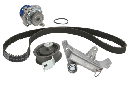 Distributie - Set distributie potrivit AUDI A3, A4 B5, A6 C5, TT; SEAT ALHAMBRA, CORDOBA, IBIZA II, LEON, TOLEDO II; SKODA OCTAVIA I; VW BORA 1.6D/1.8 1995-2016 (curea + intinzator + pompa apa)