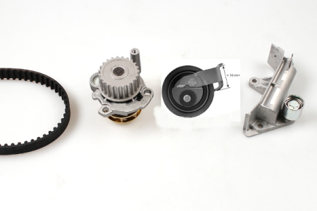 Distributie - Set distributie potrivit AUDI A3, A4 B5, A6 C5, TT; SEAT ALHAMBRA, CORDOBA, IBIZA II, LEON, TOLEDO II; SKODA OCTAVIA I; VW BORA 1.6D/1.8 1995-2016 (curea + intinzator + pompa apa)