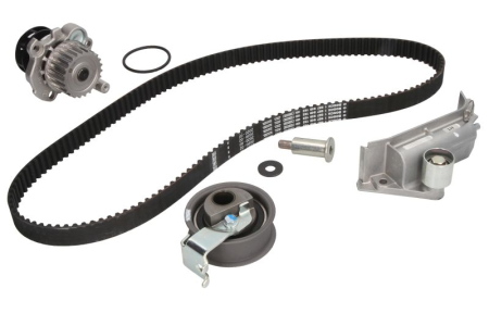 Distributie - Set distributie potrivit AUDI A3, A4 B5, A6 C5, TT; SEAT ALHAMBRA, CORDOBA, IBIZA II, LEON, TOLEDO II; SKODA OCTAVIA I; VW BORA 1.6D/1.8 1995-2016 (curea + intinzator + pompa apa)