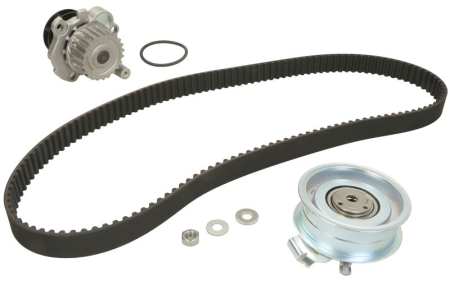 Distributie - Set distributie potrivit AUDI A3, A4 B6, A4 B7, A6 C4, TT; SEAT ALHAMBRA, CORDOBA, IBIZA III, IBIZA IV, IBIZA IV SC, LEON 1.6-2.5D 1990-2017 (curea + intinzator + pompa apa)