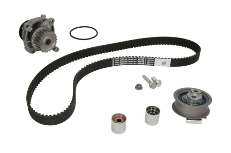 Distributie - Set distributie potrivit AUDI A3, A4 B6; SEAT ALTEA, ALTEA XL, LEON, TOLEDO III; SKODA OCTAVIA II; VW EOS, GOLF PLUS V, GOLF V, JETTA III 2.0 2002-2010 (curea + intinzator + pompa apa)