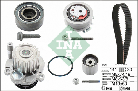 Set distributie (curea + intinzator + Pompa apa) potrivit AUDI A3, A4 B7, A6 C6; CHRYSLER SEBRING; DODGE AVENGER, CALIBER, JOURNEY; JEEP COMPASS, PATRIOT; MITSUBISHI GRANDIS 2.0D 02.03- [2]