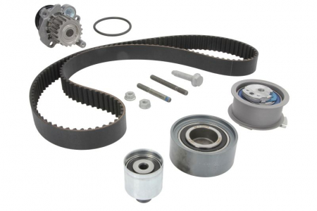 Piese Auto - Set distributie (curea + intinzator + Pompa apa) potrivit AUDI A3, A4 B7, A6 C6; CHRYSLER SEBRING; DODGE AVENGER, CALIBER, JOURNEY; JEEP COMPASS, PATRIOT; MITSUBISHI GRANDIS 2.0D 02.03-