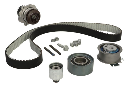 Distributie - Set distributie potrivit AUDI A3, A4 B7, A6 C6; CHRYSLER SEBRING; JEEP COMPASS, PATRIOT; MITSUBISHI GRANDIS, LANCER VIII, OUTLANDER II 2.0D dupa 2003 (curea + intinzator + pompa apa)
