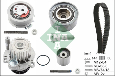 Set distributie potrivit AUDI A3, A4 B7; SEAT ALTEA, ALTEA XL, LEON, TOLEDO III; SKODA OCTAVIA II, SUPERB II; VW GOLF PLUS V 1.2D/1.9D/2.0D 1999-2015 (curea + intinzator + pompa apa) [1]