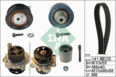 Set distributie potrivit AUDI A3; SEAT CORDOBA, CORDOBA VARIO, IBIZA II, IBIZA III, LEON, TOLEDO II; SKODA FABIA I, OCTAVIA I 1.6D/1.9D dupa 1996 (curea + intinzator + pompa apa) [1]