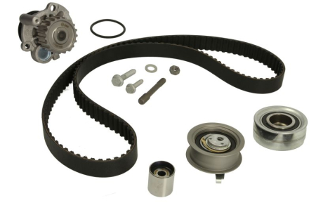 Distributie - Set distributie potrivit AUDI A3; SEAT CORDOBA, CORDOBA VARIO, IBIZA II, IBIZA III, LEON, TOLEDO II; SKODA FABIA I, OCTAVIA I 1.9D 1996-2010 (curea + intinzator + pompa apa)
