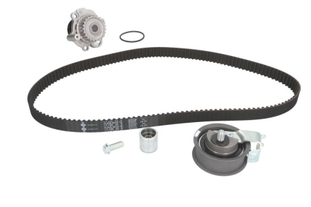 Distributie - Set distributie potrivit AUDI A3, TT; SEAT ALHAMBRA, LEON, TOLEDO II; SKODA OCTAVIA I; VW BORA, BORA I, GOLF IV, NEW BEETLE, SHARAN 1.8 1996-2010 (curea + intinzator + pompa apa)