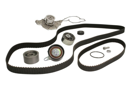 Distributie - Set distributie potrivit AUDI A4 B5, A4 B6, A4 B7, A6 C5, A8 D2, ALLROAD C5; SKODA SUPERB I; VW PASSAT B5, PASSAT B5.5 2.5D 1997-2008 (curea + intinzator + pompa apa)