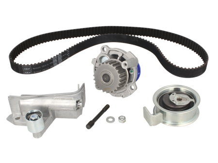Distributie - Set distributie potrivit AUDI A4 B6, A4 B7, A6 C5; VW PASSAT B5.5 2.0 2000-2008 (curea + intinzator + pompa apa)