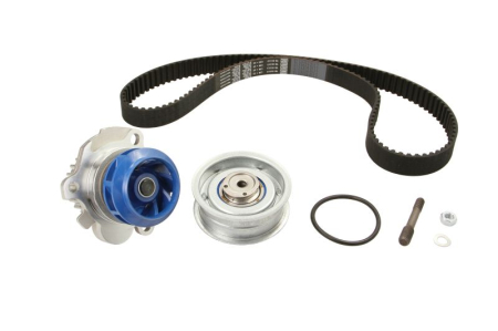 Distributie - Set distributie potrivit AUDI A4 B6, A6 C4; SEAT ALHAMBRA, CORDOBA, IBIZA III, IBIZA IV, IBIZA IV SC, LEON; SKODA FABIA I, OCTAVIA I 2.0-2.5D 1990-2017 (curea + intinzator + pompa apa)
