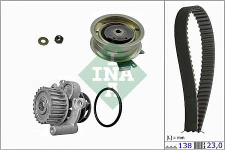Set distributie potrivit AUDI A4 B6, A6 C4; SEAT ALHAMBRA, CORDOBA, IBIZA III, IBIZA IV, IBIZA IV SC, LEON; SKODA FABIA I, OCTAVIA I 2.0-2.5D 1990-2017 (curea + intinzator + pompa apa) [1]