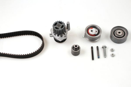 Distributie - Set distributie potrivit AUDI A4 B7, A6 C6; SEAT ALTEA; VW GOLF PLUS V, PASSAT B6 2.0D 2004-2015 (curea + intinzator + pompa apa)