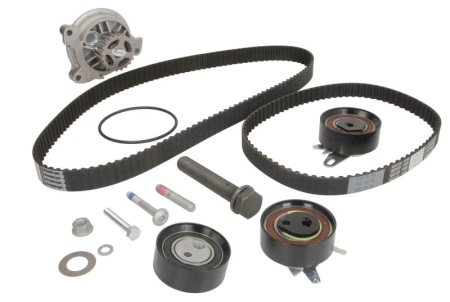 Distributie - Set distributie potrivit AUDI A6 C4; VW CALIFORNIA T4 CAMPER, LT 28-35 II, LT 28-46 II, TRANSPORTER T4 2.4D/2.5D 1990-2006 (curea + intinzator + pompa apa)