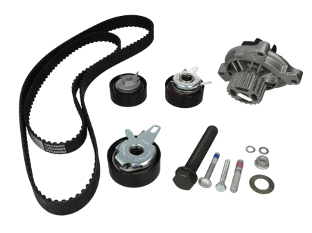 Distributie - Set distributie potrivit AUDI A6 C4; VW CALIFORNIA T4 CAMPER, LT 28-35 II, LT 28-46 II, TRANSPORTER T4 2.4D/2.5D 1990-2006 (curea + intinzator + pompa apa)