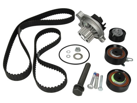 Distributie - Set distributie potrivit AUDI A6 C4; VW CALIFORNIA T4 CAMPER, LT 28-35 II, LT 28-46 II, TRANSPORTER T4 2.4D/2.5D 1990-2006 (curea + intinzator + pompa apa)