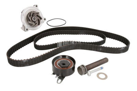 Distributie - Set distributie potrivit AUDI A6 C4; VW CALIFORNIA T4 CAMPER, LT 28-46 II, TRANSPORTER T4 2.4D/2.5D 1990-2006 (curea + intinzator + pompa apa)
