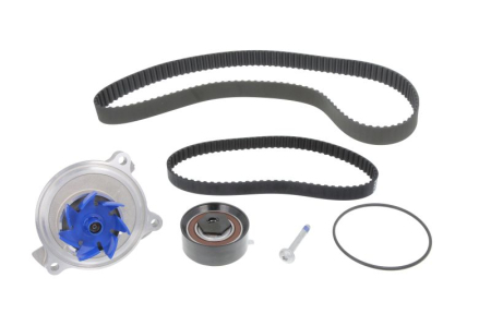 Distributie - Set distributie potrivit AUDI A6 C4; VW CALIFORNIA T4 CAMPER, LT 28-46 II, TRANSPORTER T4 2.4D/2.5D 1990-2006 (curea + intinzator + pompa apa)
