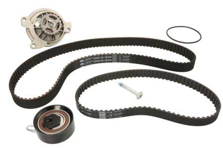 Distributie - Set distributie potrivit AUDI A6 C4; VW CALIFORNIA T4 CAMPER, LT 28-46 II, TRANSPORTER T4 2.4D/2.5D 1990-2006 (curea + intinzator + pompa apa)