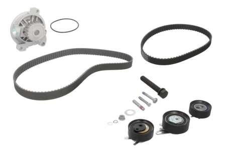 Distributie - Set distributie potrivit AUDI A6 C4; VW LT 28-35 II, LT 28-46 II, TRANSPORTER T4 2.4D/2.5D 1990-2006 (curea + intinzator + pompa apa)
