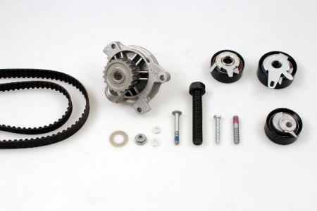 Distributie - Set distributie potrivit AUDI A6 C4; VW LT 28-35 II, LT 28-46 II, TRANSPORTER T4 2.4D/2.5D 1990-2006 (curea + intinzator + pompa apa)