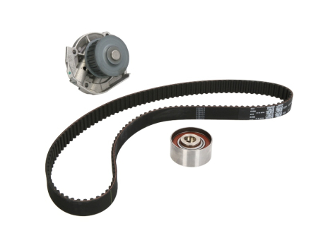 Distributie - Set distributie potrivit AUDI A6 C7; FIAT 500, 500 C, 500L, DOBLO, DOBLO/MINIVAN, FIORINO, FIORINO/MINIVAN, GRANDE PUNTO, IDEA, LINEA 1.0H-3.0D dupa 1993 (curea + intinzator + pompa apa)