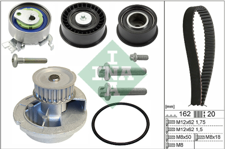 Set distributie potrivit CHEVROLET ASTRA; OPEL ASTRA G, VECTRA B, ZAFIRA A 1.8 1998-2011 (curea + intinzator + pompa apa) [1]
