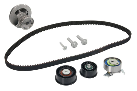 Distributie - Set distributie potrivit CHEVROLET ASTRA, VIVA; OPEL ASTRA G, ASTRA H, ASTRA H GTC, CORSA C, MERIVA A, SIGNUM, TIGRA, VECTRA B 1.6/1.8 1995-2015 (curea + intinzator + pompa apa)