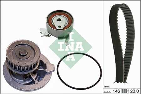 Set distributie potrivit CHEVROLET ASTRA, ZAFIRA; OPEL ASTRA F, ASTRA F/KOMBI, CALIBRA A, FRONTERA A SPORT, KADETT D, KADETT E 1.6/1.8/2.0 1983-2011 (curea + intinzator + pompa apa) [1]