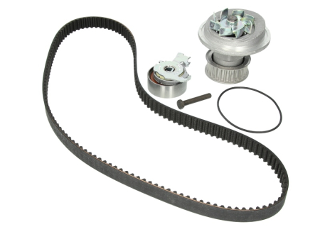 Distributie - Set distributie potrivit CHEVROLET ASTRA, ZAFIRA; OPEL ASTRA F, ASTRA F/KOMBI, CALIBRA A, FRONTERA A SPORT, KADETT E, OMEGA A 1.6/1.8/2.0 1984-2011 (curea + intinzator + pompa apa)