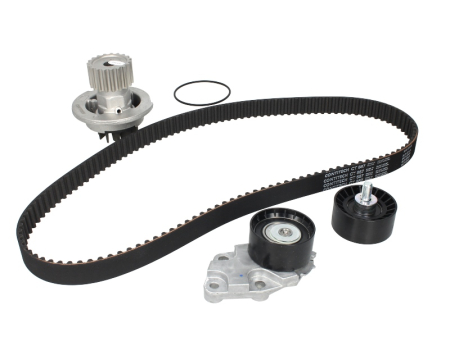 Distributie - Set distributie potrivit CHEVROLET AVEO / KALOS, CRUZE, LACETTI, NUBIRA, REZZO; DAEWOO KALOS, LACETTI, NUBIRA 1.4-1.8 dupa 1997 (curea + intinzator + pompa apa)