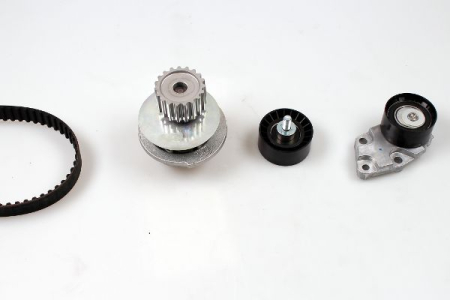 Distributie - Set distributie potrivit CHEVROLET AVEO / KALOS; DAEWOO CIELO, ESPERO, LANOS, NEXIA, NUBIRA; FSO LANOS 1.5/1.6 dupa 1993 (curea + intinzator + pompa apa)