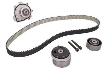 Set distributie potrivit CHEVROLET AVEO / KALOS; OPEL ASTRA G, ASTRA H, ASTRA H GTC, ASTRA J, CORSA D, CORSA E, INSIGNIA A, MERIVA A 1.4-1.8 dupa 2000 (curea + intinzator + Pompa apa) [1]