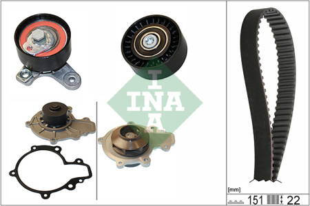 Set distributie potrivit CHEVROLET CAPTIVA, CRUZE, EPICA, LACETTI, NUBIRA; OPEL ANTARA A 2.0D dupa 2005 (curea + intinzator + pompa apa) [1]