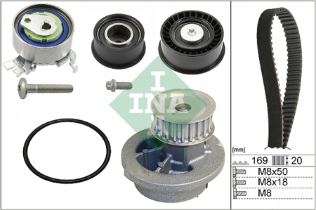 Set distributie potrivit CHEVROLET CORSA, TIGRA; OPEL ASTRA F, ASTRA F CLASSIC, ASTRA F/KOMBI, ASTRA G/KOMBI, CORSA B, TIGRA, VECTRA B 1.4/1.6 1993-2005 (curea + intinzator + pompa apa) [1]
