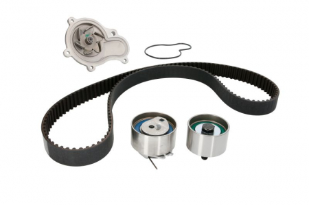 Distributie - Set distributie (curea + intinzator + Pompa apa) potrivit CHRYSLER PT CRUISER, SEBRING, VOYAGER IV; DODGE CARAVAN, RAM, STRATUS II; GAZ VOLGA, VOLGA SIBER; JEEP CHEROKEE 2.4 02.93-12.10
