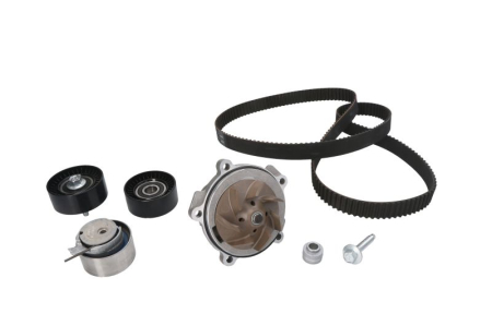 Distributie - Set distributie potrivit CHRYSLER RAM, VOYAGER III, VOYAGER IV; DODGE RAM; JEEP CHEROKEE 2.5D/2.8D 1995-2009 (curea + intinzator + pompa apa)