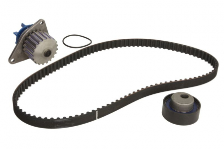 Distributie - Set distributie (curea + intinzator + Pompa apa) potrivit CITROEN AX, BERLINGO, BERLINGO/MINIVAN, BX, C15, C15/MINIVAN, SAXO, ZX; PEUGEOT 106 I, 106 I/HATCHBACK 1.0-1.4 10.82-05.08