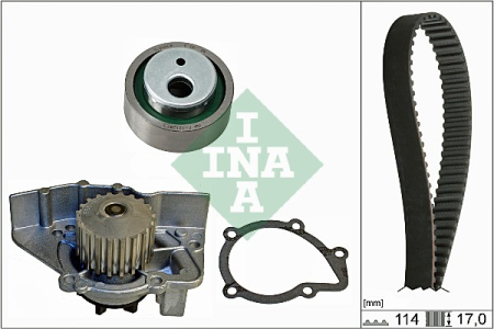 Set distributie potrivit CITROEN BERLINGO, BERLINGO/MINIVAN, BX, EVASION, XANTIA, XSARA, ZX; FIAT ULYSSE; PEUGEOT 205 I, 205 II 1.6/1.8/1.9 1982-2004 (curea + intinzator + pompa apa) [1]