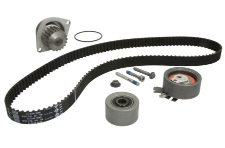 Distributie - Set distributie potrivit CITROEN BERLINGO, BERLINGO/MINIVAN, C3 I, C4, C4 I, XSARA; PEUGEOT 206, 208 II, 307, PARTNER 1.6/1.6ALK/1.6LPG dupa 2000 (curea + intinzator + pompa apa)