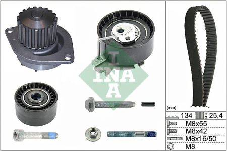Set distributie potrivit CITROEN BERLINGO, BERLINGO MULTISPACE, BERLINGO/MINIVAN, C2, C3 I, C3 III, C3 PLURIEL, C4, C4 I 1.6/1.6ALK/1.6LPG dupa 2000 (curea + intinzator + pompa apa) [1]