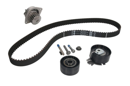 Distributie - Set distributie potrivit CITROEN BERLINGO, BERLINGO MULTISPACE, BERLINGO/MINIVAN, C2, C3 I, C3 III, C3 PLURIEL, C4, C4 I 1.6/1.6ALK/1.6LPG dupa 2000 (curea + intinzator + pompa apa)