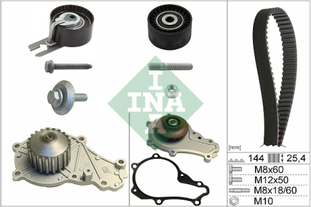 Set distributie potrivit CITROEN C1, C2, C2 ENTERPRISE, C3 I, C3 II, C3 II/HATCHBACK, C3 PLURIEL, NEMO, NEMO/MINIVAN, XSARA; FORD FIESTA 1.4D dupa 2001 (curea + intinzator + pompa apa) [1]