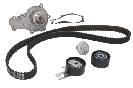 Distributie - Set distributie potrivit CITROEN C1, C2, C2 ENTERPRISE, C3 I, C3 II, C3 PLURIEL, NEMO, NEMO/MINIVAN, XSARA; FORD FIESTA V, FIESTA VI 1.4D/1.6D dupa 2001 (curea + intinzator + pompa apa)