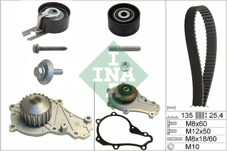Set distributie potrivit CITROEN C3 I, C3 II; FORD FIESTA V, FIESTA VI; MAZDA 2; SUZUKI LIANA 1.4D dupa 2001 (curea + intinzator + pompa apa) [1]